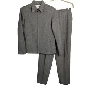 4588) Evan Picone Gray Wool Blend Career Office Business  Blazer (6) Pants (8)